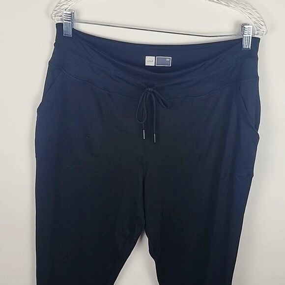 LOLE womens large black pull on tie waist jogger pants stretchy pockets nwot - Picture 2 of 7